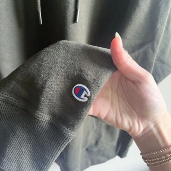 Champion Mens Gray Hoodie 2XL Powerblend Logo Army Camouflage Fleece - Picture 5 of 10